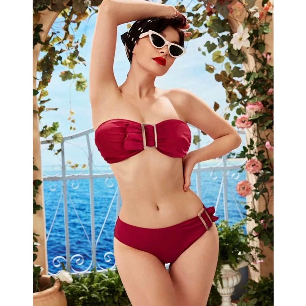 Bandeau Buckle Bikini Set